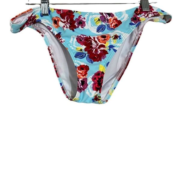 Design Lab Blue Red Floral Bikini Bottoms Sz XL NWOT - Picture 2 of 10